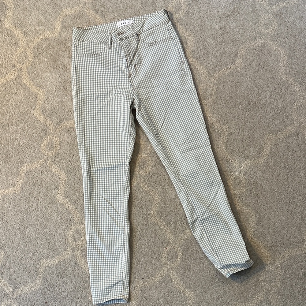 Cello Grey Checkered Ankle Pants